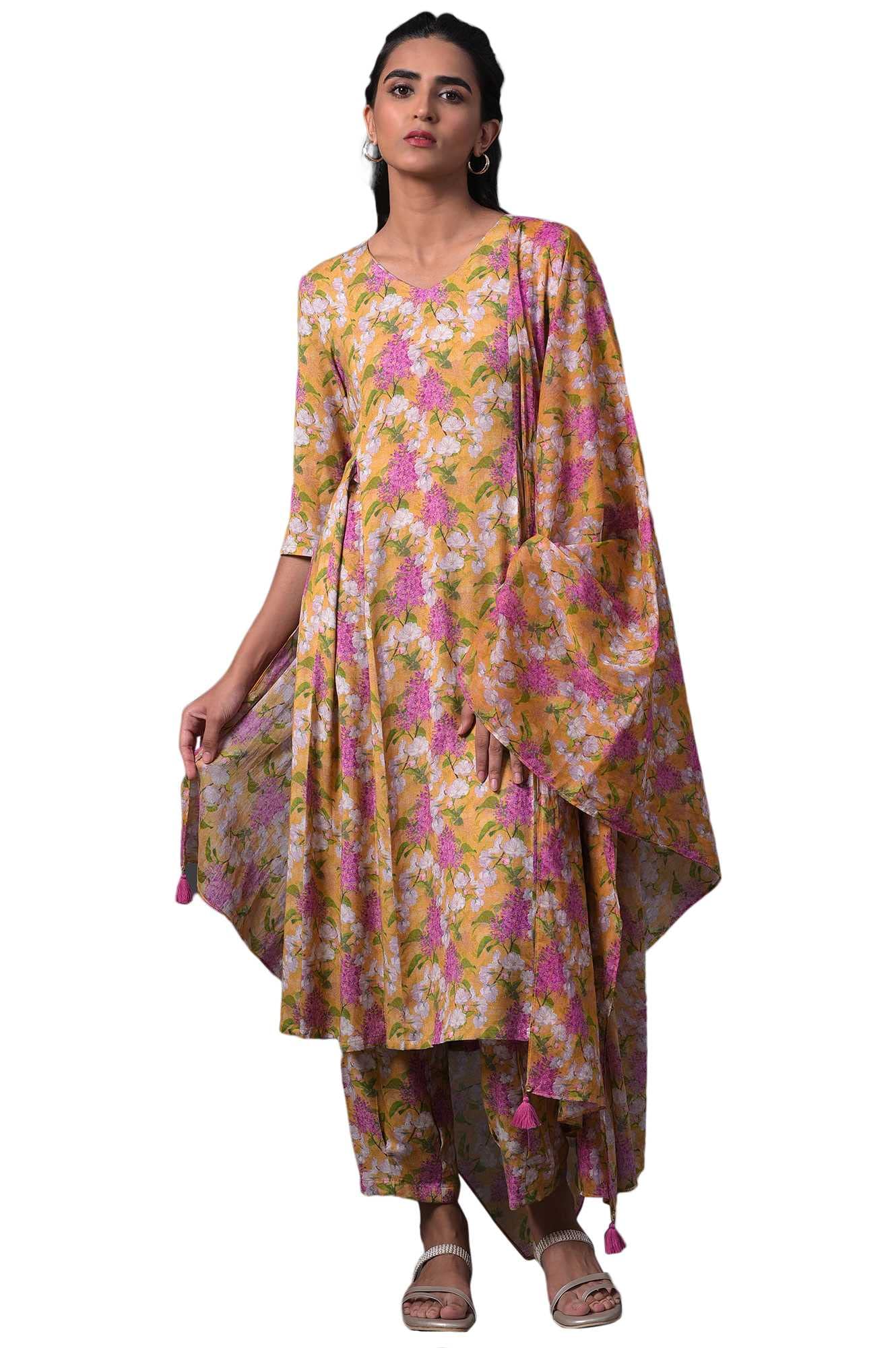 W For Woman Women'S Cotton Kurta (23Fews19484-121627_Dark Yellow_18)