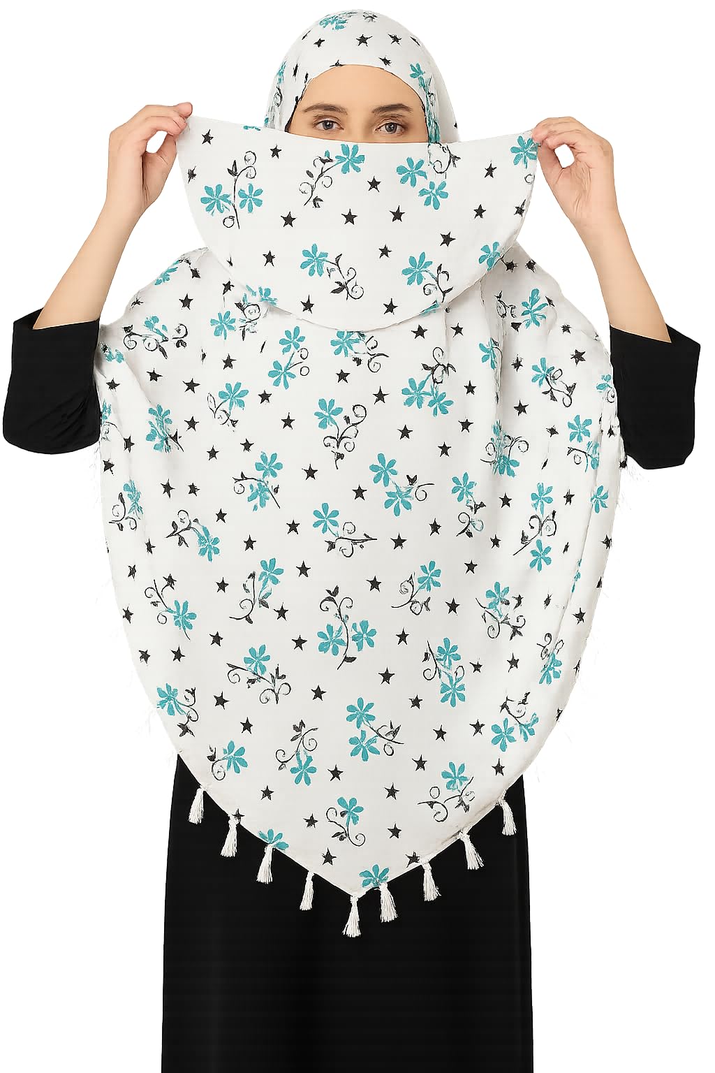 Weavers Villa Womens Cotton Floral Printed Face Cover Scarf | UV Protection, Breathable Fabric | Reusable Hijab Style Shield fo