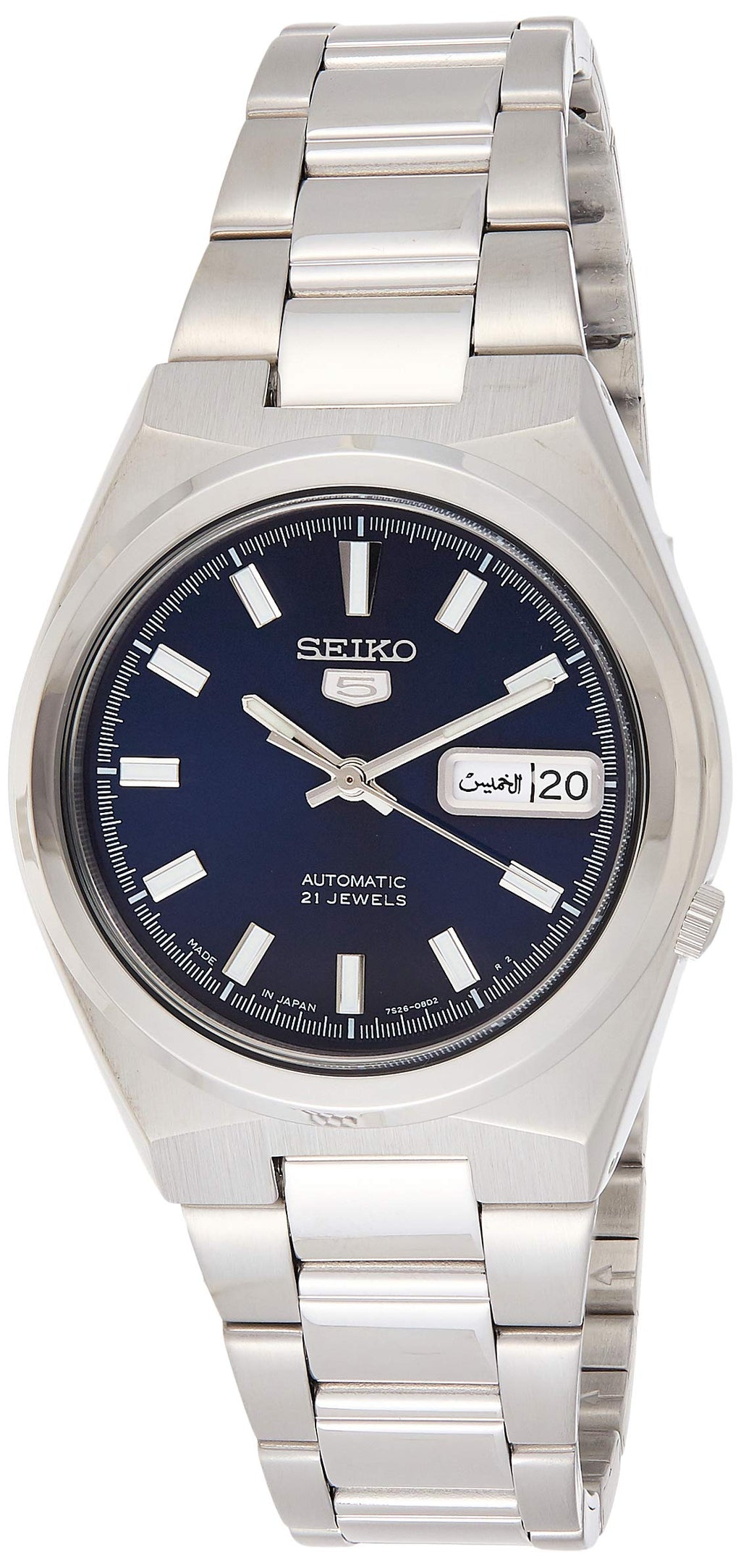 Seiko 5 Date-Day Stainless Steel Blue Dial 21 Jewels Automatic SNKC51J1 Men's Watch