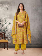 Pratham Blue WomenS Viscose Rayon Printed Anarkali Kurta With Palazzos And Dupatta |Kurta Set For Women |Women Kurta |Women Pri