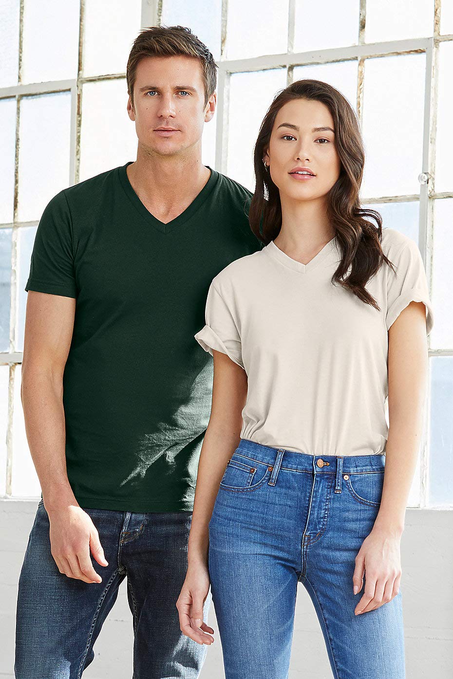Unisex Jersey Short-Sleeve V-Neck T-Shirt - TRUE ROYAL - XS(D0102H7WBIX)