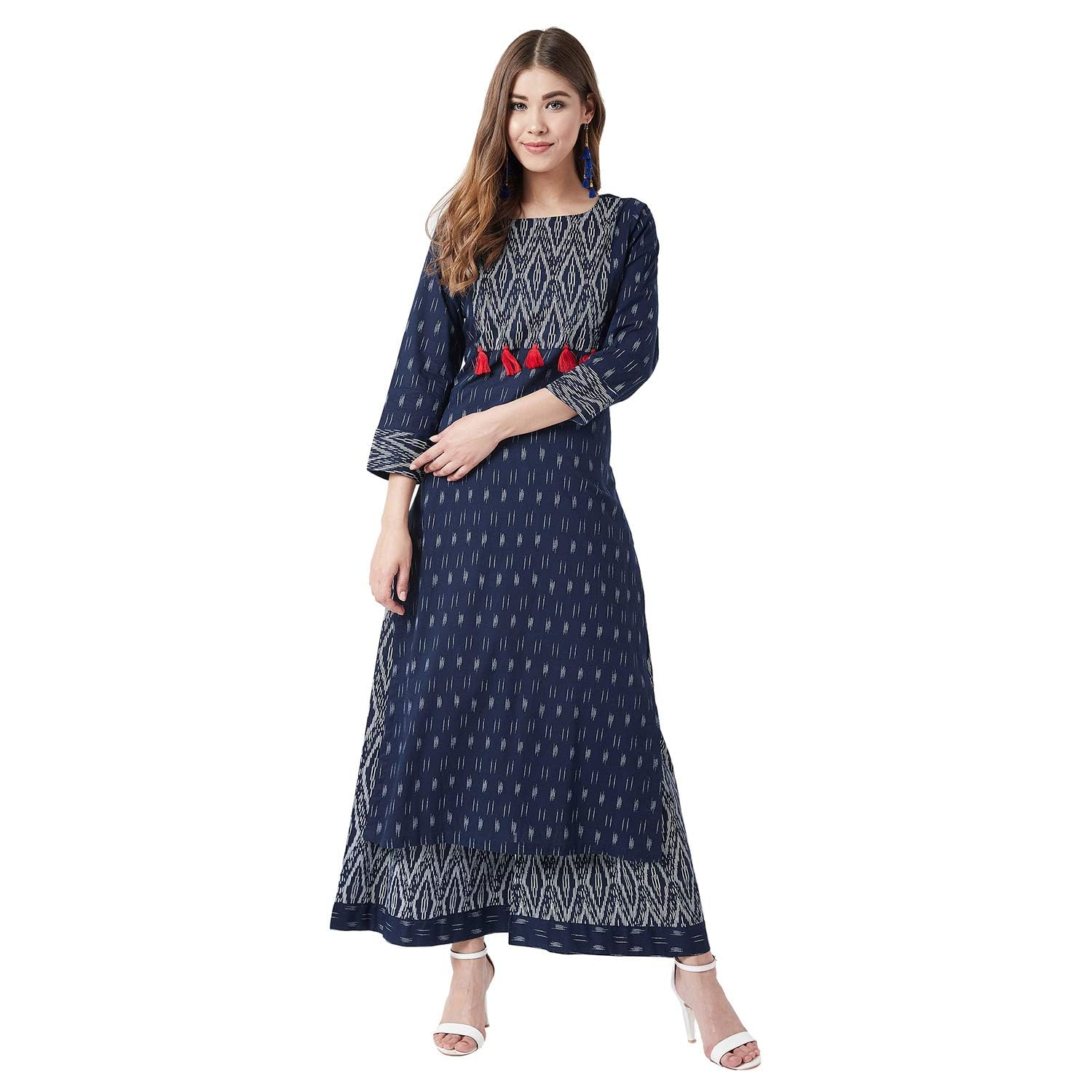 Tissu Womens Cotton Regular Kurta Palazzos Set (Tis-560-56_Indigo_8XL)