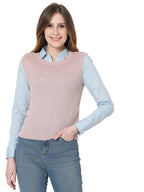 Vero Moda WomenS Casual Viscose Sweater (295605501-Misty Rose_Misty X-Large)