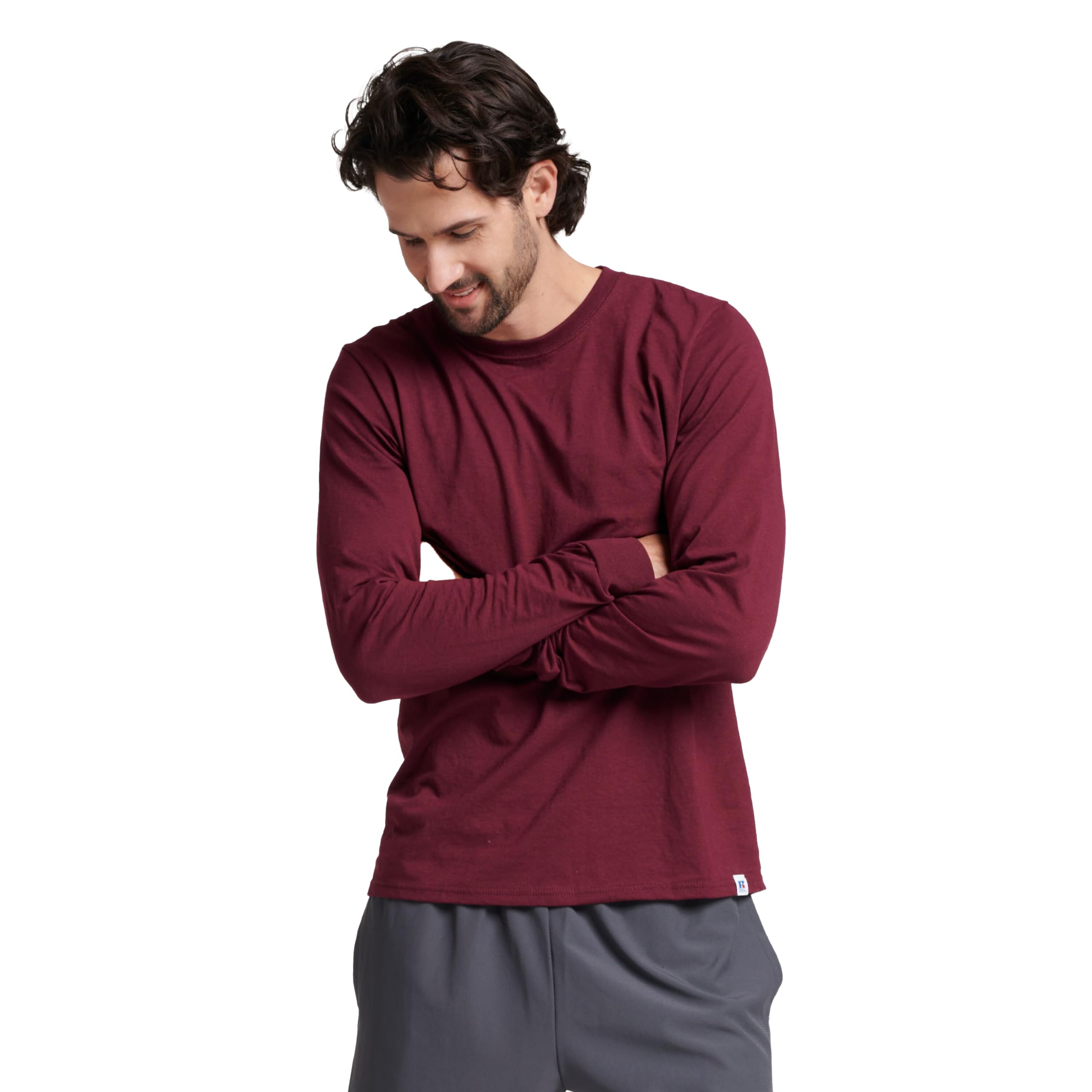 Russell Athletic Mens Dri-power Cotton Blend Long Sleeve Tees, Moisture Wicking, Odor Protection, Upf 30+, Sizes S-3x T-Shirt, M
