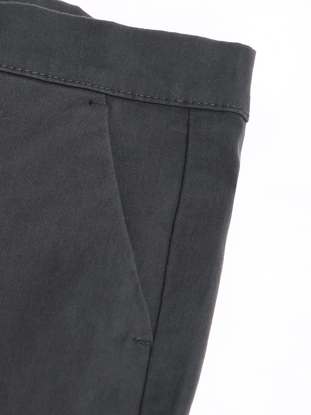 Dennis Lingo Solid Cotton Mens Casual Trouser, Tapered Fit, Mid Rise, Stretchable Ankle Length Chino Trousers Charcoal Grey
