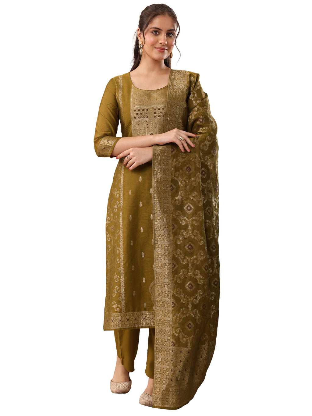 Libas Solid Silk blend Straight-fit Kurta set for Women (49570S)