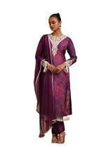 Soch Women Russian Silk Bandhani Print Suit Set with Thread Work