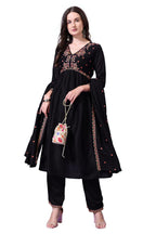 Pratham Blue WomenS Silk Embroidered Anarkali Kurta Palazzos With Dupatta |Kurta Sets For Women |Women Kurta | Women Embroidere