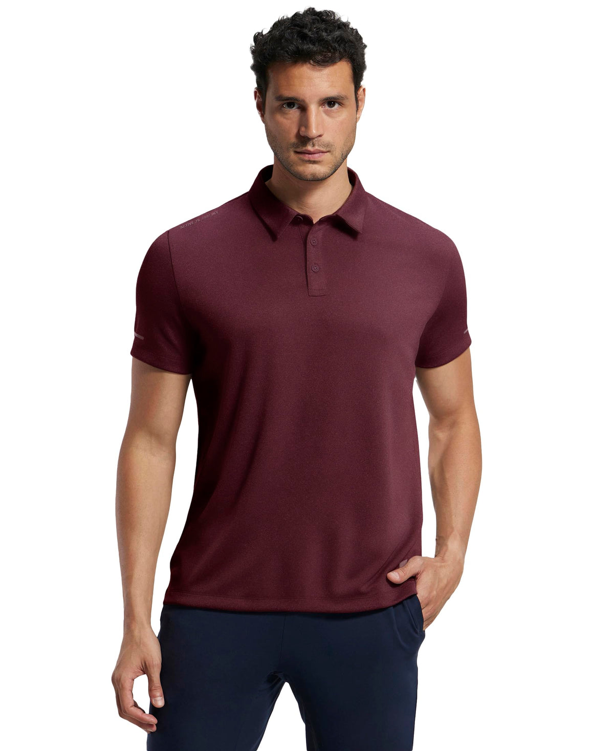 Jockey Mv41 MenS Recycled Microfiber Elastane Stretch Half Sleeve Polo TShirt With Breathable Mesh_Tawny Port_Xl