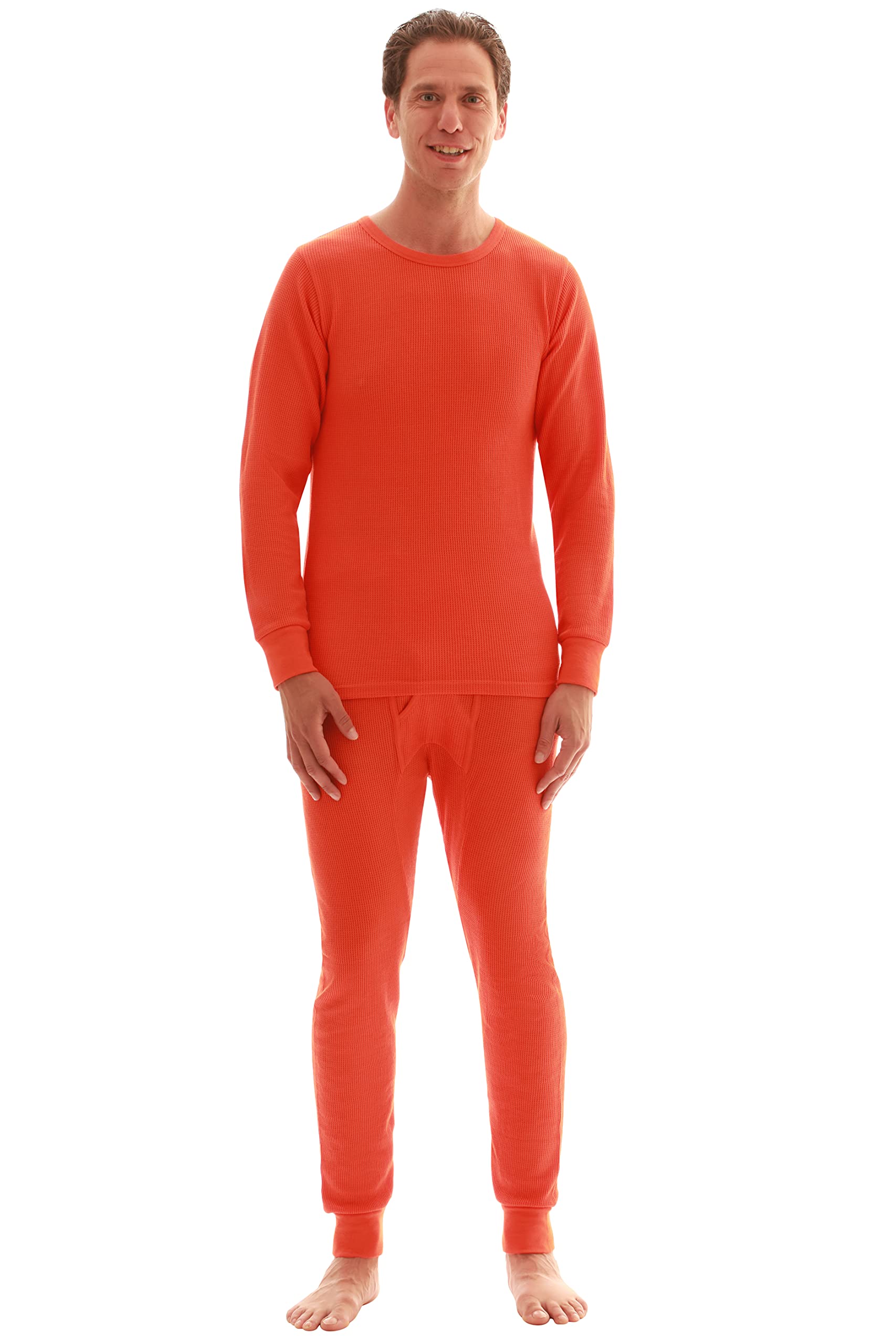 At The Buzzer Thermal Underwear Set for Men 95962-Orange-M