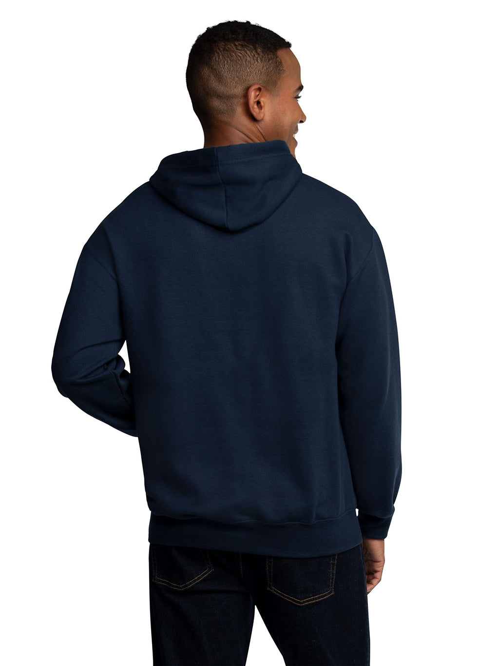 Fruit of the Loom Eversoft Fleece Hoodies, Moisture Wicking & Breathable, Hooded Sweatshirt, Navy Pullover, Small