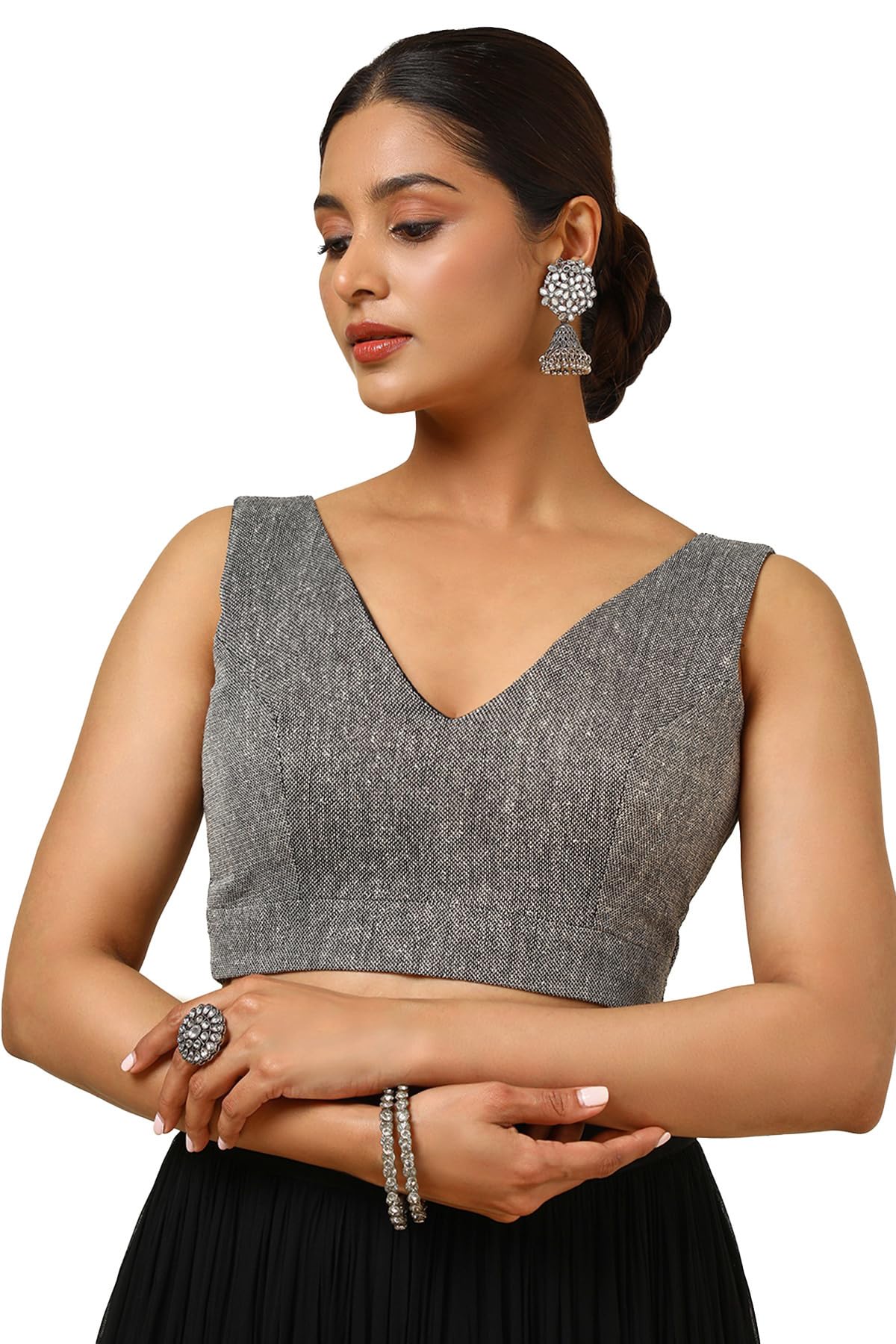 Soch Women Jute Sleeveless Textured Padded Blouse