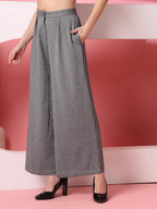 OOMPH! Matty Wide Leg Pants|Flared Korean Style Formal Pants|Baggy and Loose Trouser for Girls and Women|Stylish Korean Trousers