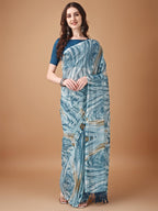 Pratham Blue WomenS Silk Saree With Blouse Piece |Saree For Women | Women Saree With Blouse Piece | Silk Saree For Women | Prin