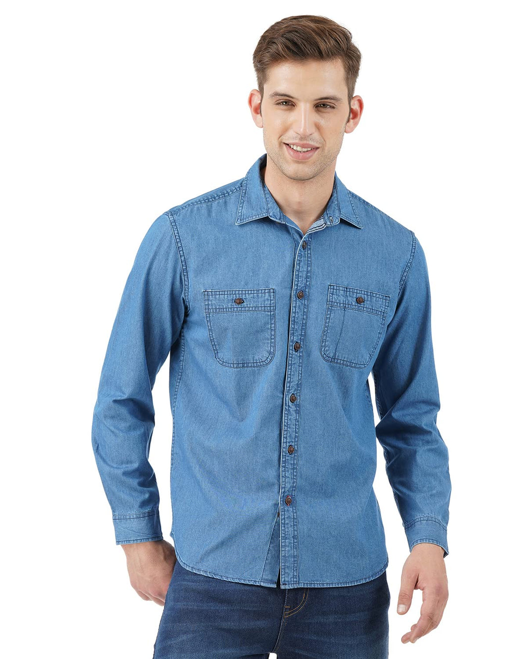 INKD Mens Lightweight Denim Shirt
