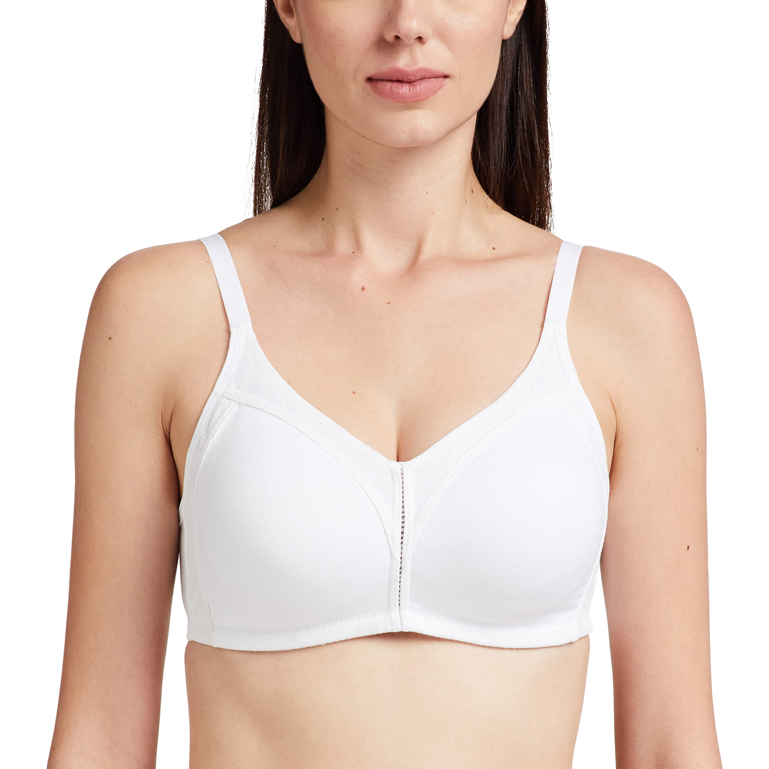 Enamor AB75 M-Frame JIggle Control Full Support Supima Cotton Bra - Non-Padded, Wirefree & Full Coverage