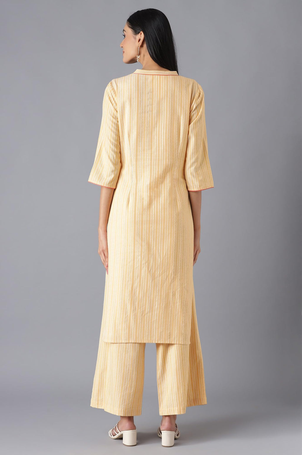 Aurelia Orange Ethnic Festive Kurta And Palazzo Set