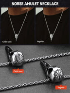 FaithHeart Viking Raven Skull Necklace for Men Stainless Steel Punk Crow Head Pendant Gothic Jewelry Halloween Accessories