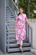 ANNI DESIGNER Womens Rayon Viscose Straight Printed Kurta with Pant (Sunoni Pink-VKS01_XXL_Pink_XX-Large)