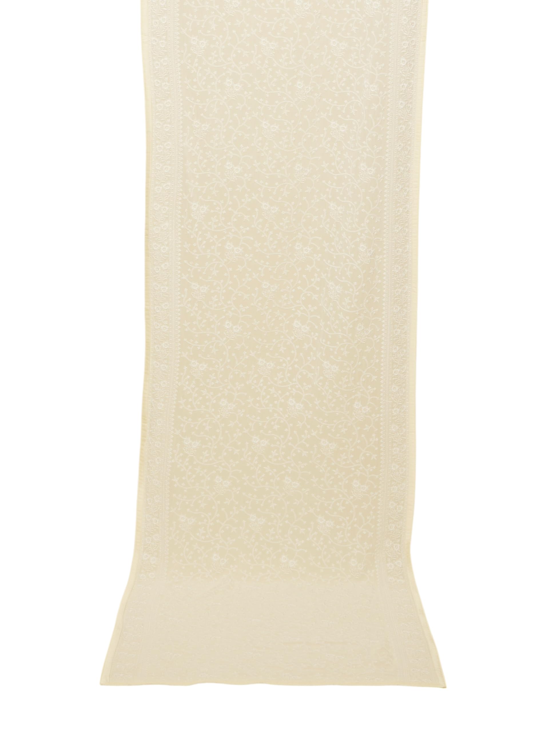Manyavar MenS Georgette Thread Work Dupatta (Cream,2.75 M/22)