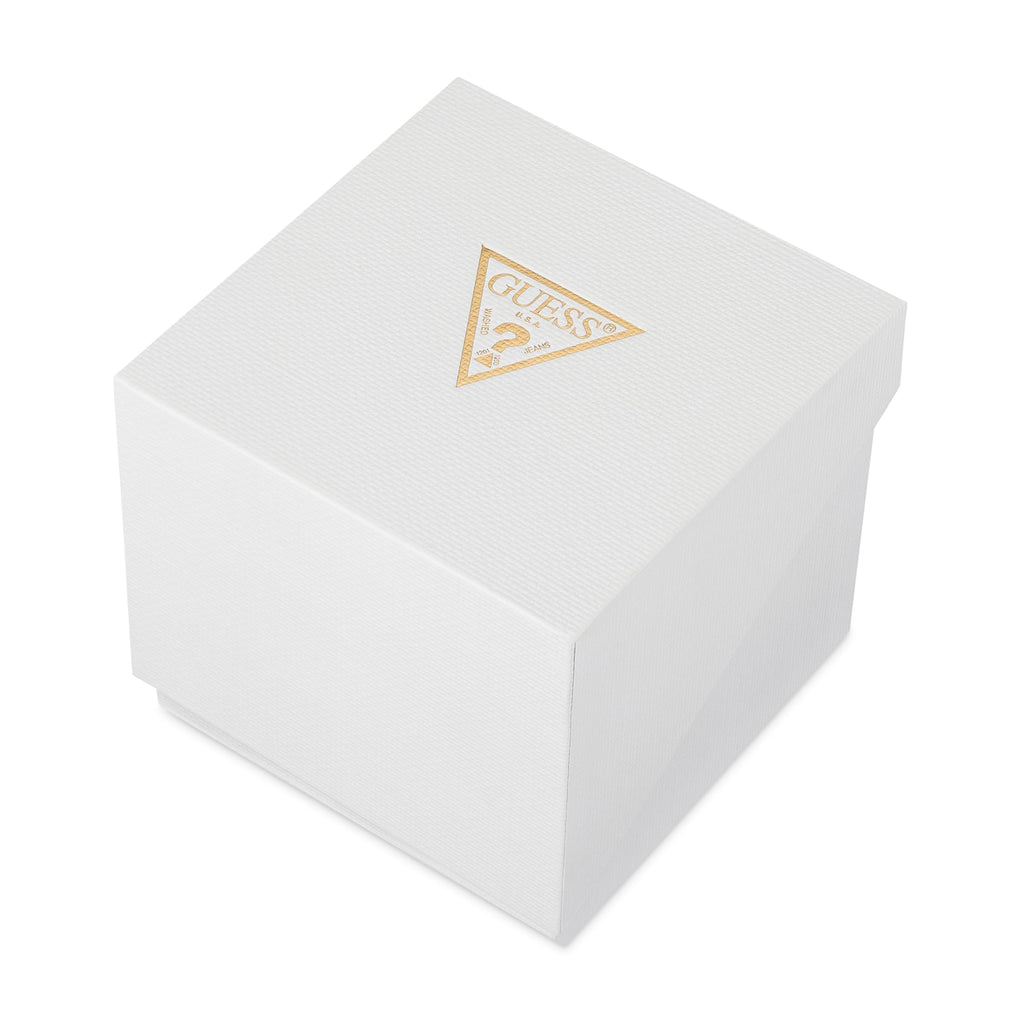 GUESS Men's 43mm Watch - Orange Strap Navy Dial Orange Case