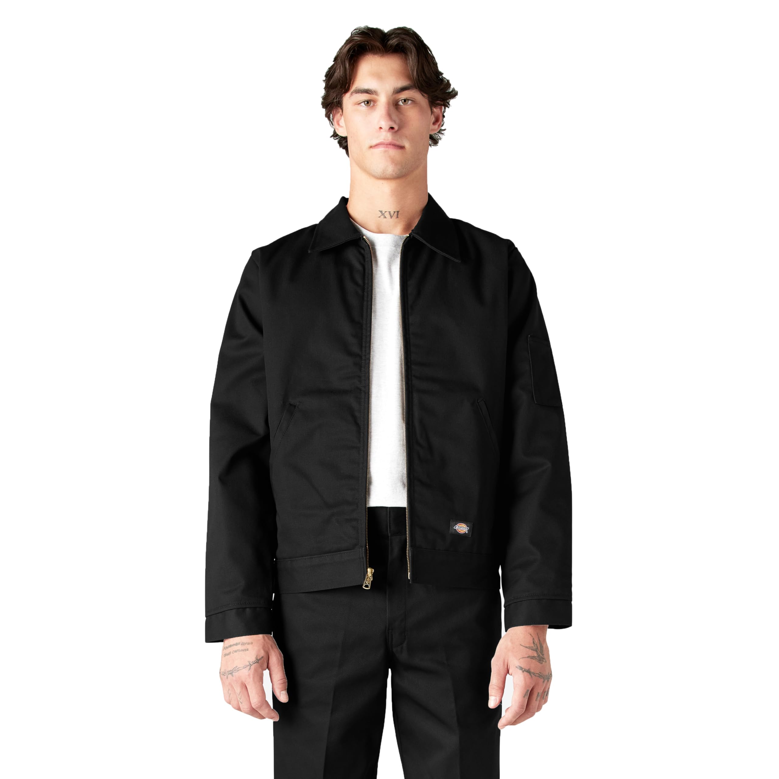 Mens 8 oz Lined Eisenhower Jacket - BLAcK - S(D0102H7ZSDT)