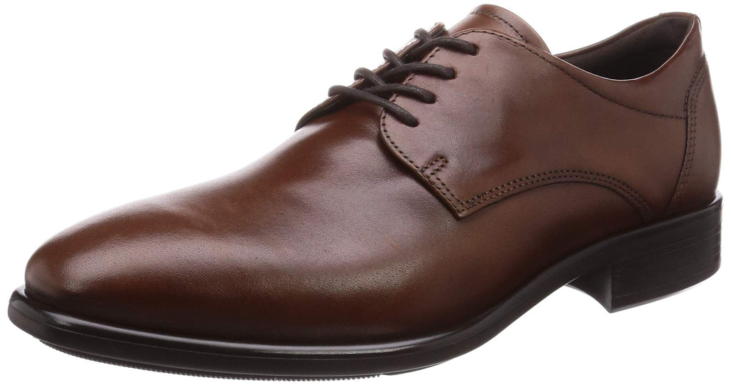 ECCO mens Citytray Plain Toe Tie Oxford, Cognac, 10-10.5 US