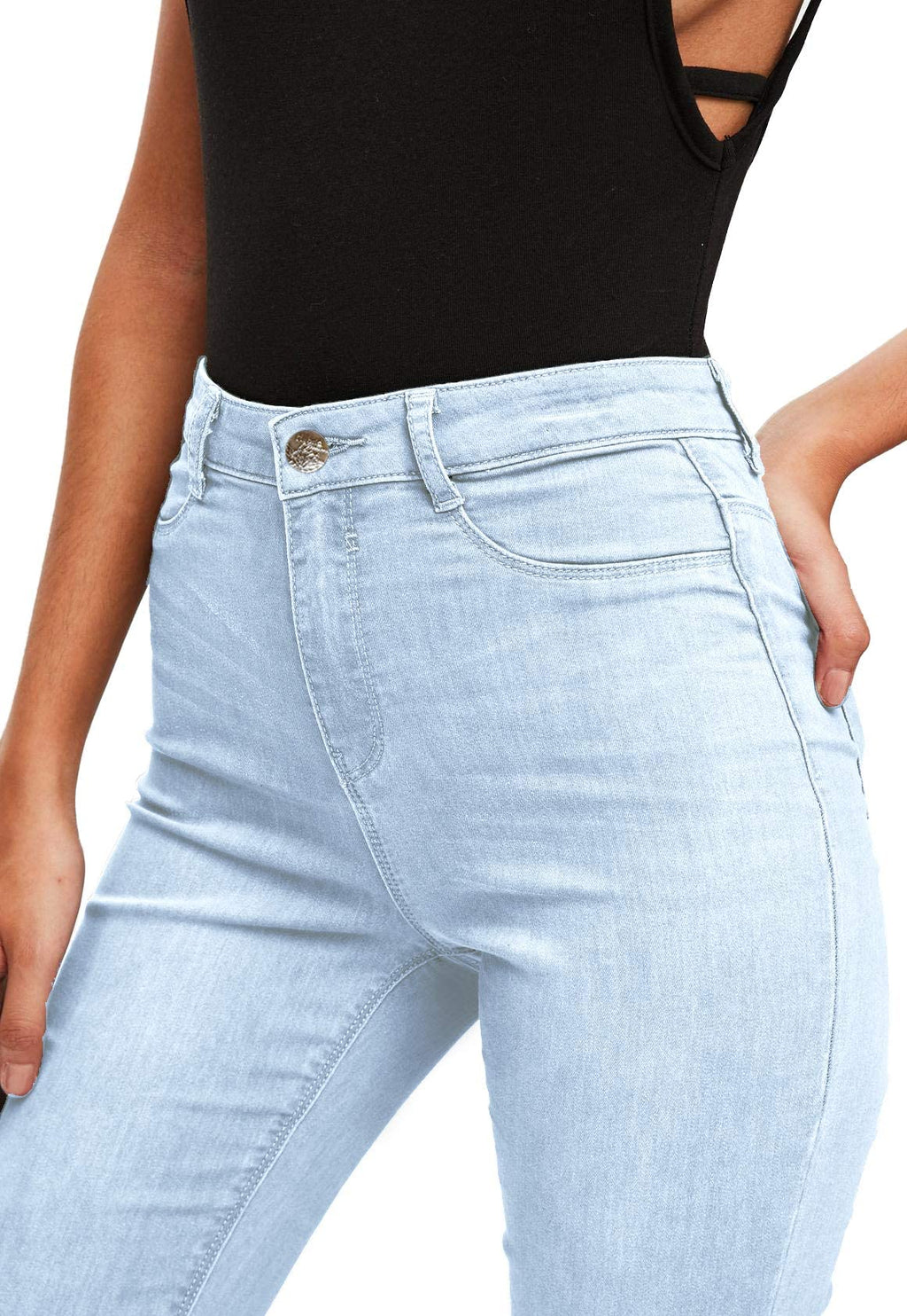 Hybrid & Company Super Comfy Stretch Women 5 Pocket Jeans P28868SKX Light WASH 14