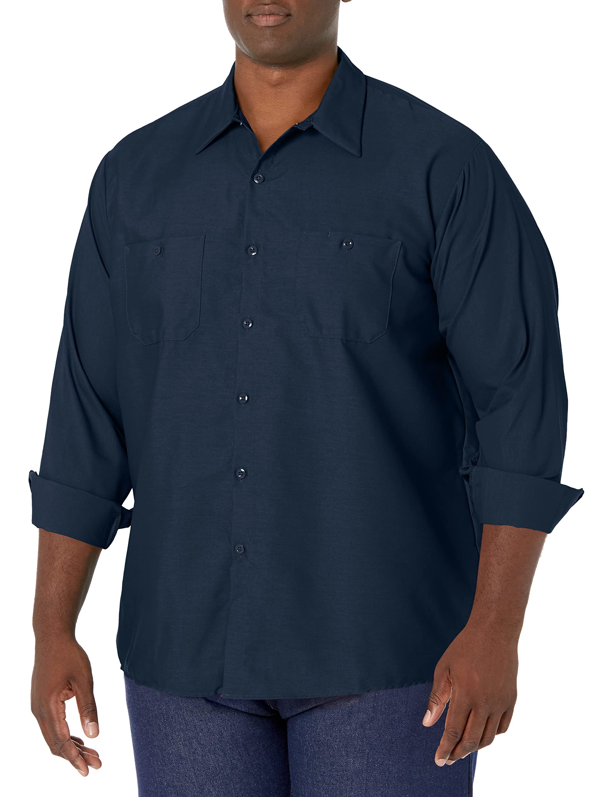 Red Kap mens Industrial Shirt, Regular Fit, Long Sleeve Work Utility Button Down Shirt, Navy, 6X-Large US