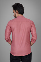 Besix MenS Cotton Solid Shirt With Mandarin Collared Full Sleeve Button Closure Curved Hem Straight Length And One Pocket | Mdr
