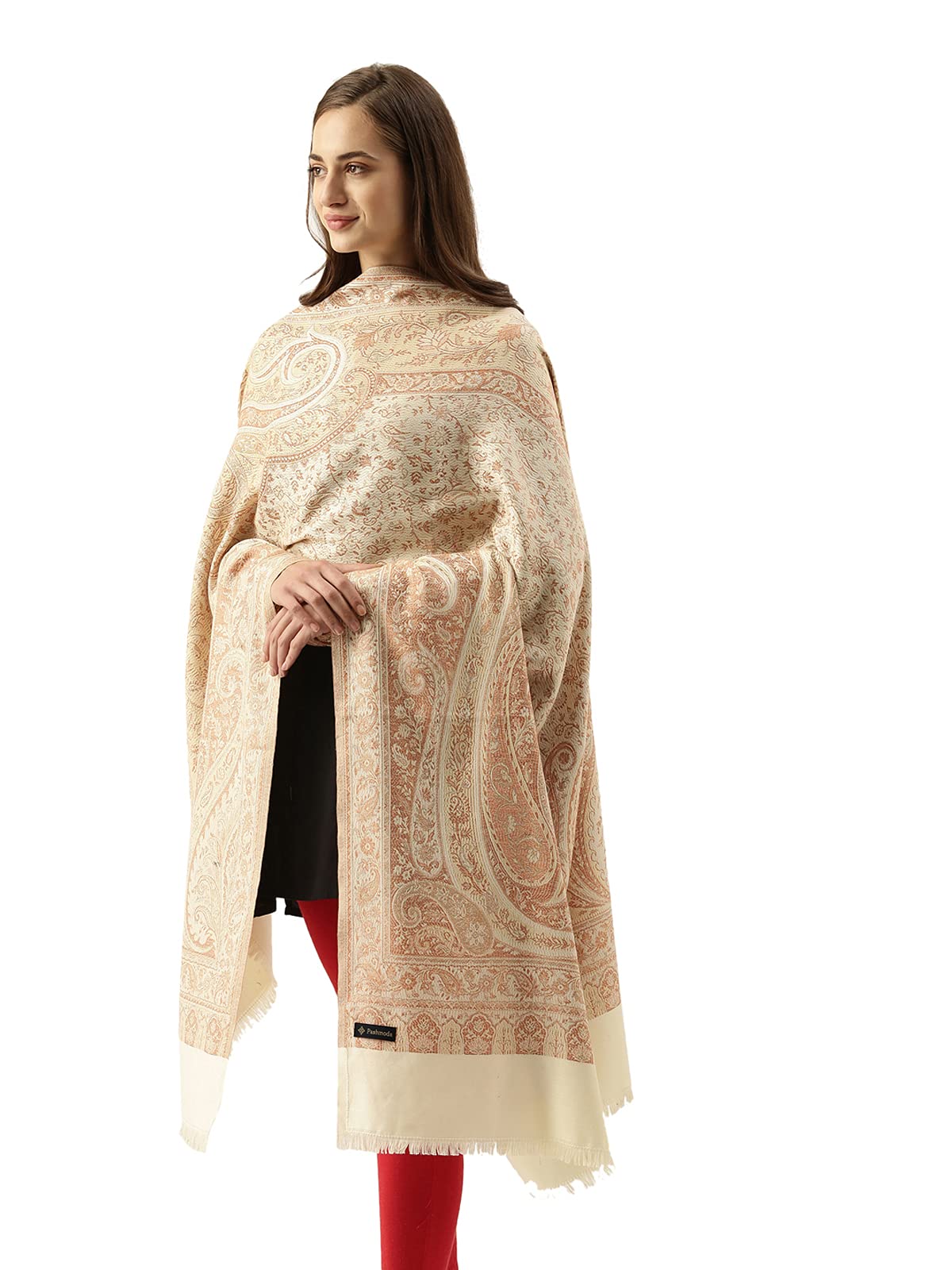 Pashmoda Women Shahnaz Antique Jamawar Shawl (Size: 101 X 203 Cm)