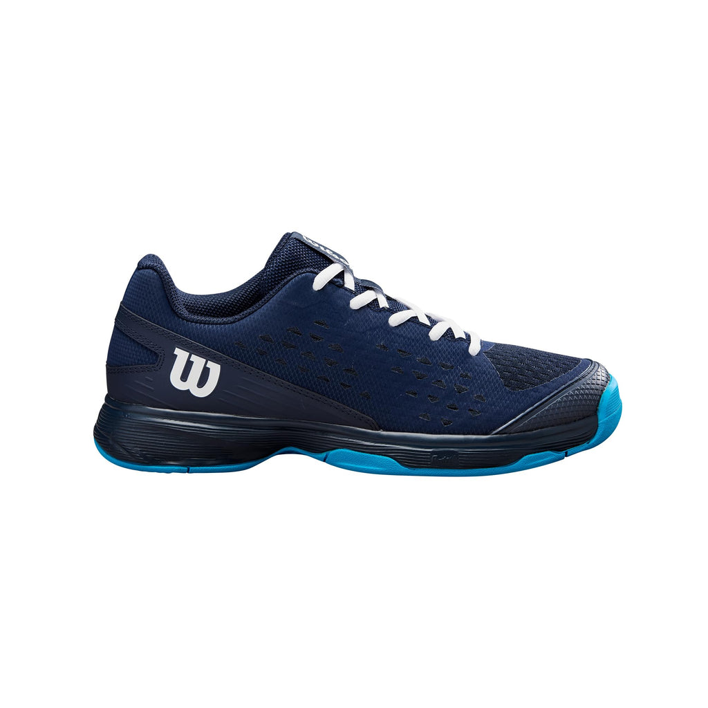 WILSON Rush Pro Lite Junior Tennis Shoes, Navy Blazer/White/Atomic Blue, 2.5 US Unisex Big Kid