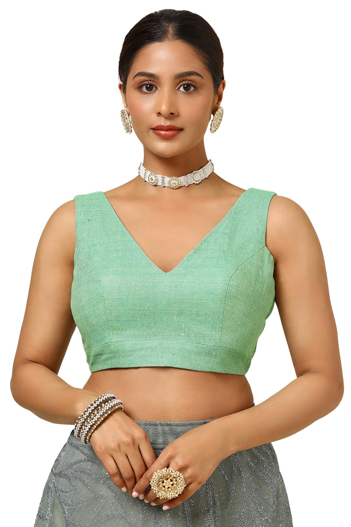 Soch Women Jute Textured Sleeveless Regular Fit Blouse