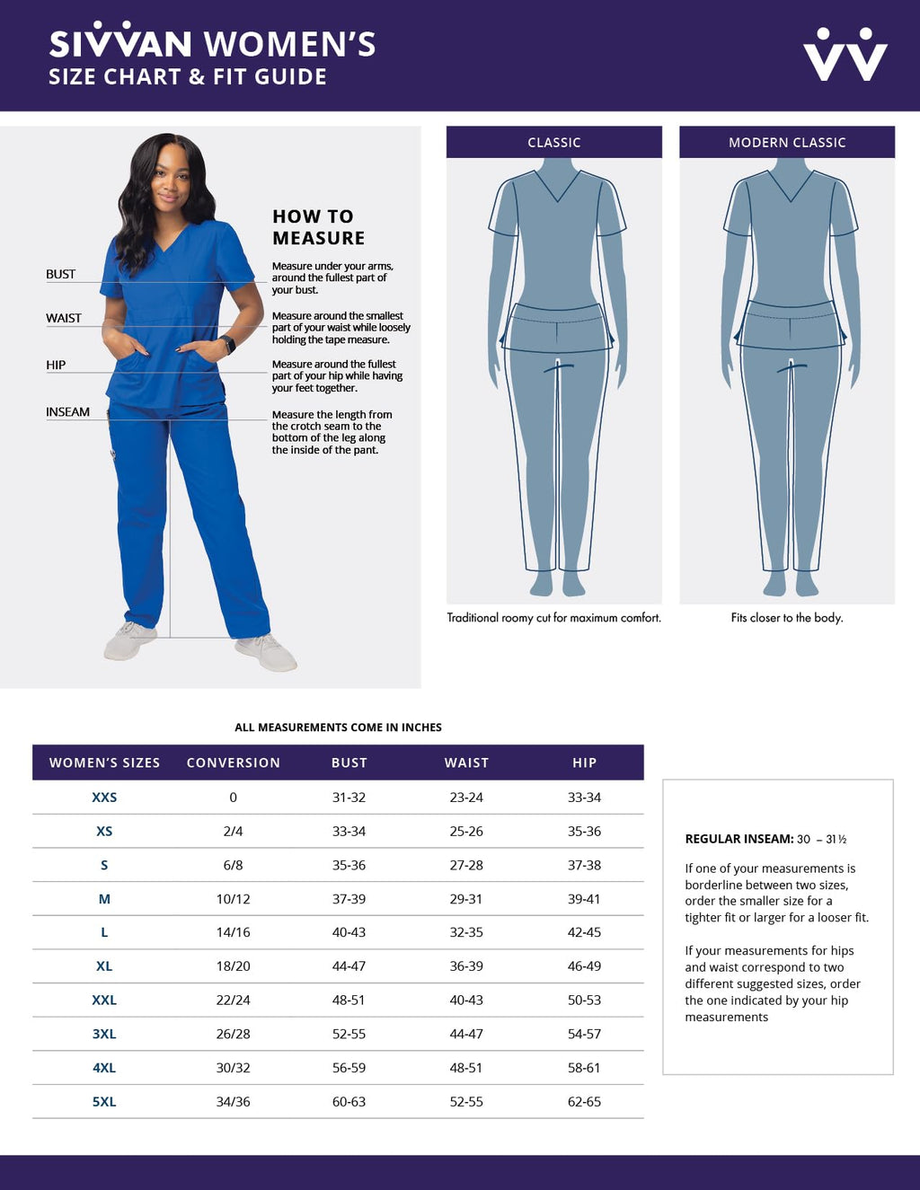 Sivvan Scrubs for Women - Long Sleeve Comfort Underscrub Tee - S8500 - White - M