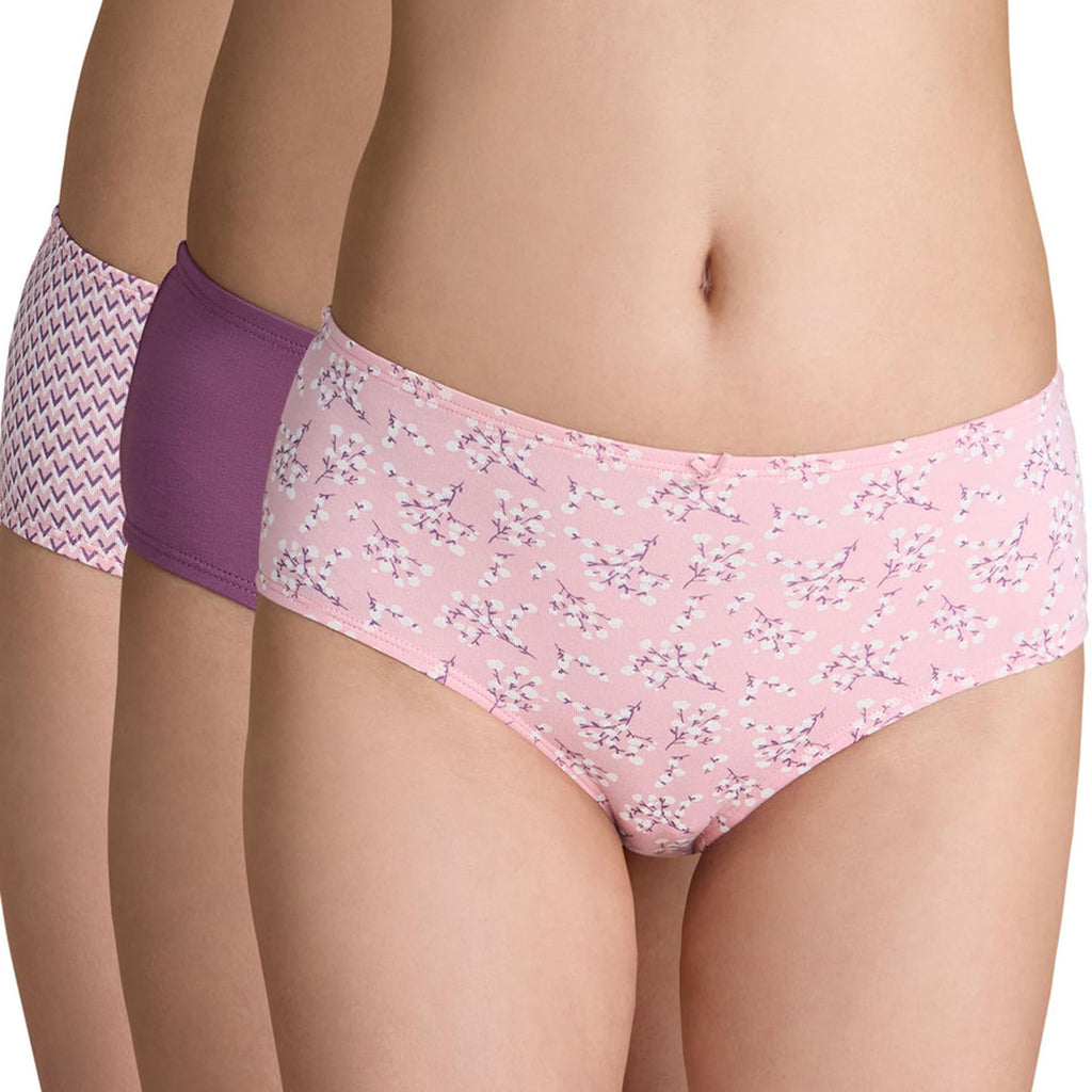 Nykd (Nyp100 Assorted Breathable Cotton Hipster Panty Set For Women | Mid Rise, Medium Coverage With Anti Bacterial & Anti Odour