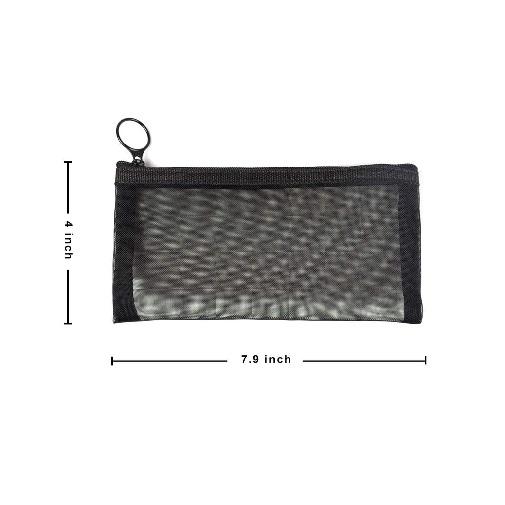 patu Zipper Mesh Bags, Pencil Case, 5 Pieces, Beauty Makeup Cosmetic Accessories Organizer, Travel Toiletry Kit Set Storage Pouc