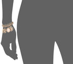 Anne Klein Women's Premium Crystal Accented Rose Gold-Tone Charm Bracelet Watch