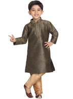 Jbn Creation Boys Full Sleeve Silk Blend Kurta Pyjama Set With Mandarin Collar - Perfect For Festivals, Rakshabandhan And Speci