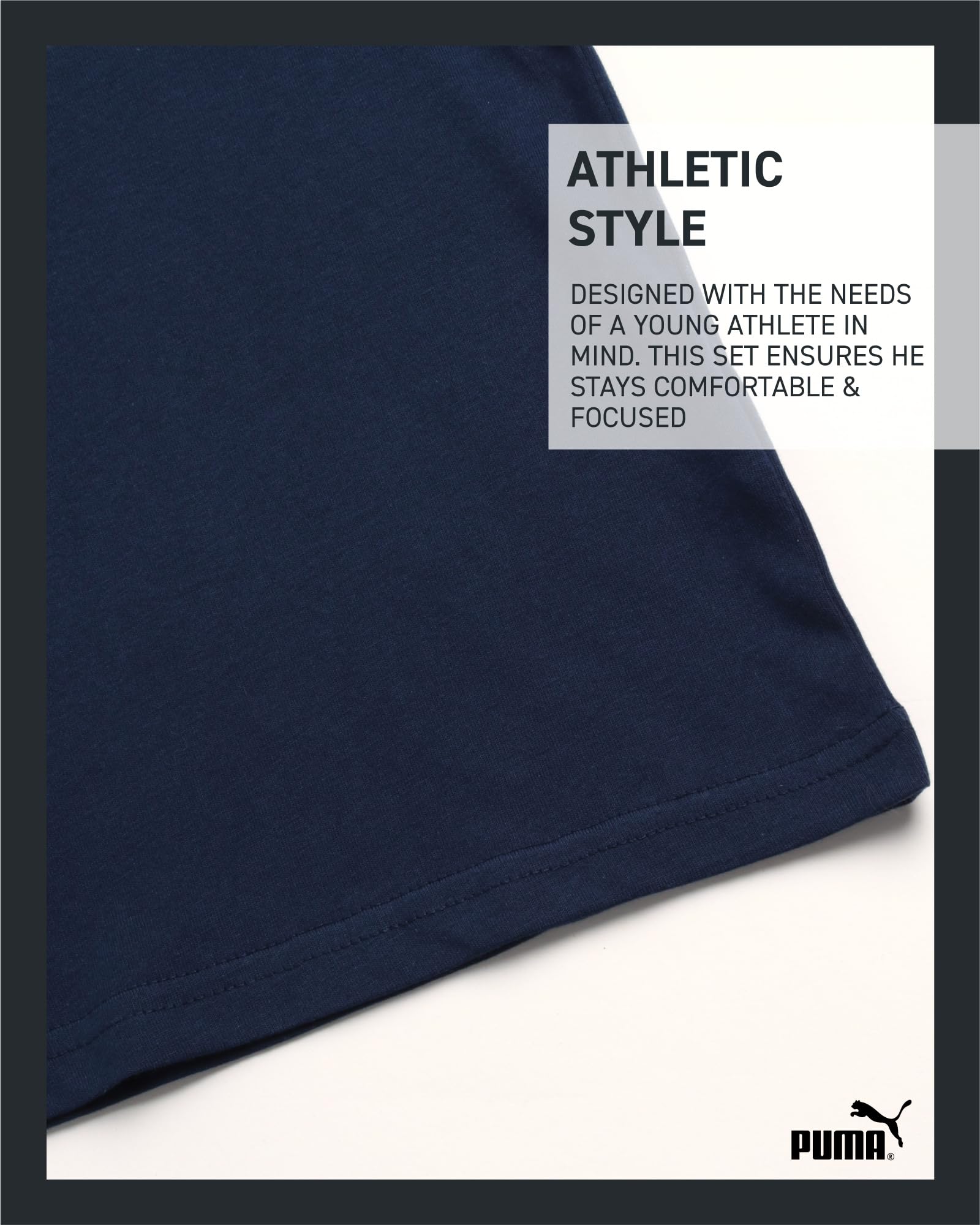 PUMA Boys' T-Shirt - Cat Logo T-Shirt for Boys - Athletic Crewneck Short Sleeve Tee (S-XL), Size Medium, NavyOrange