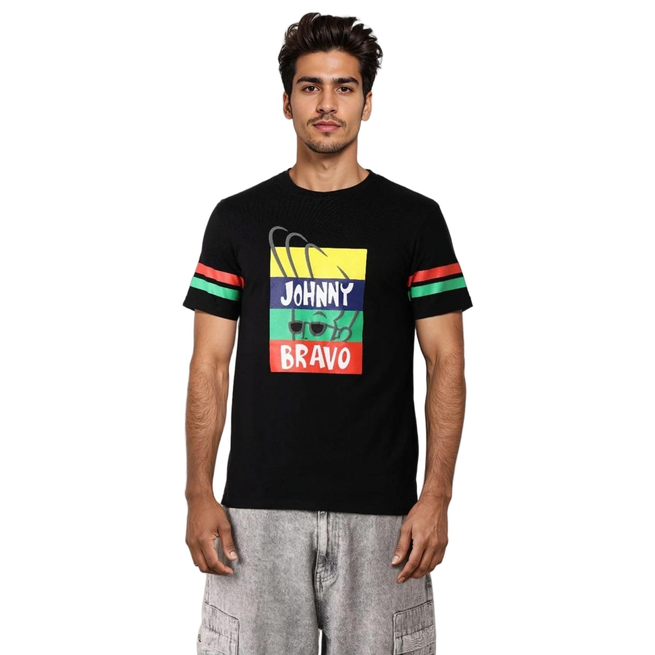 The Indian Garage Co Mens Warner Bros. Collection Slim Fit Johny Bravo Crew Neck T-Shirt