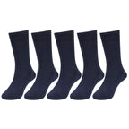 Kids Cotton Full length Plain Navy Color School Socks For Boys & Girls - Pack Of 5