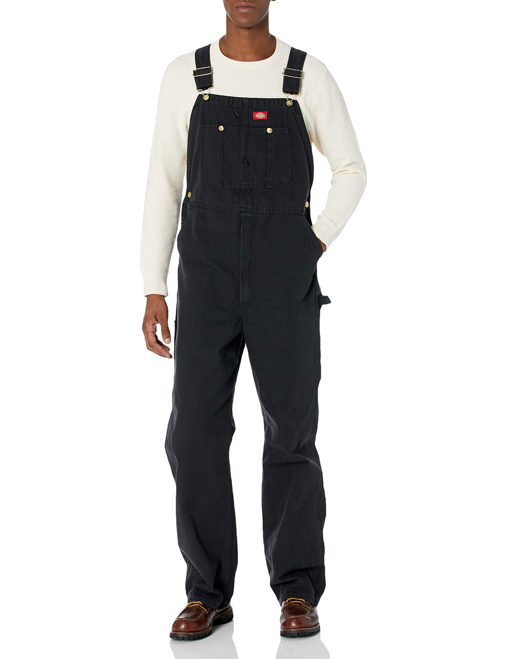 Dickies mens Bib Overalls, Rinsed Black, 40W x 32L US