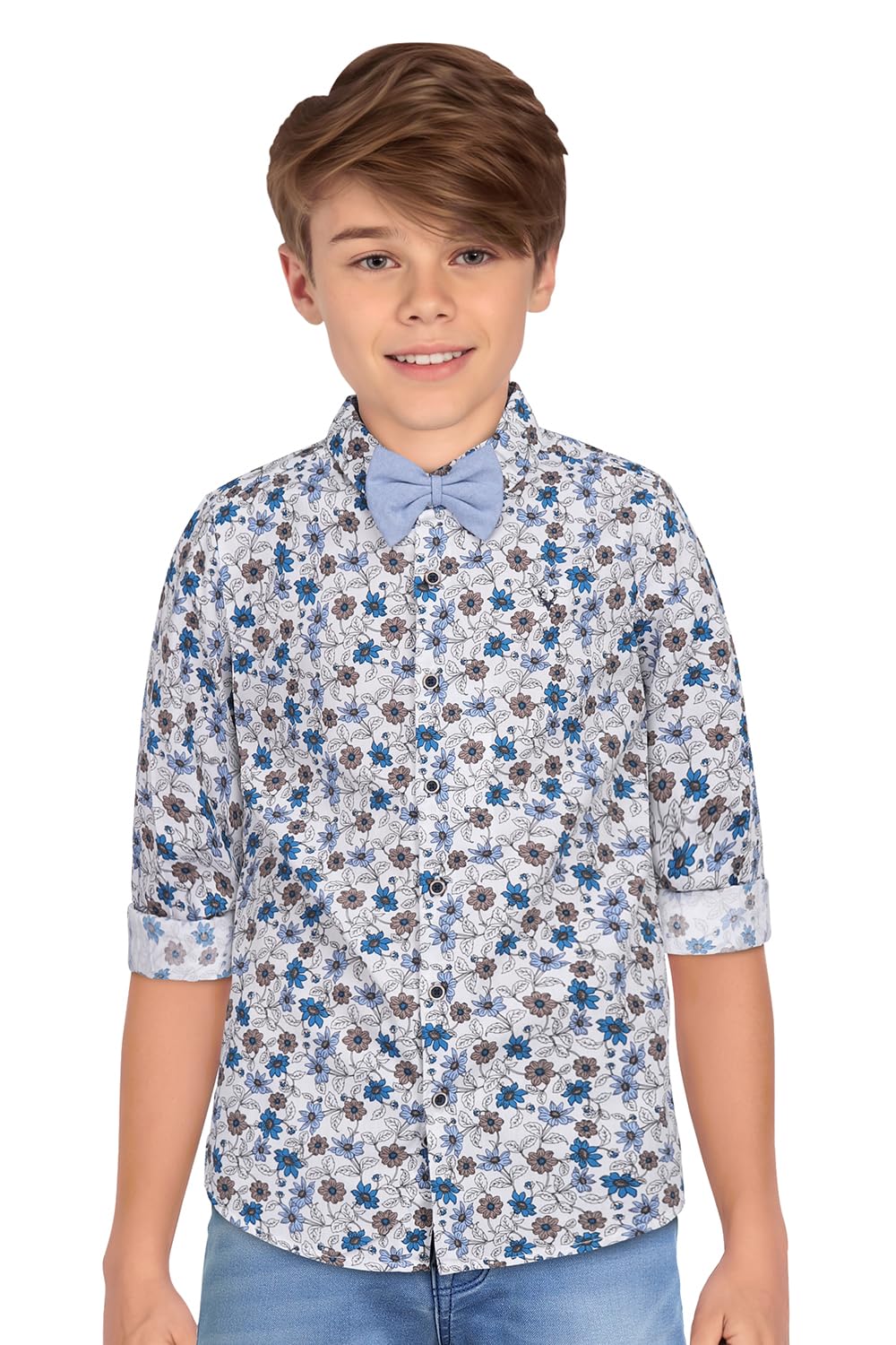 Allen Solly Boys Slim Fit Printed Casual Cotton Full Sleeve T-Shirt