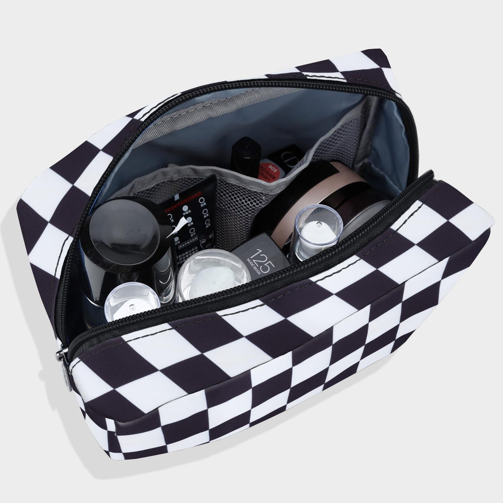 E-Tree 9.8 inch Canvas Zippered Cosmetic Travel Bag, Makeup Carrying Case, Mini Packing Cube, Compliant Bag, Toiletry Carry Pouc