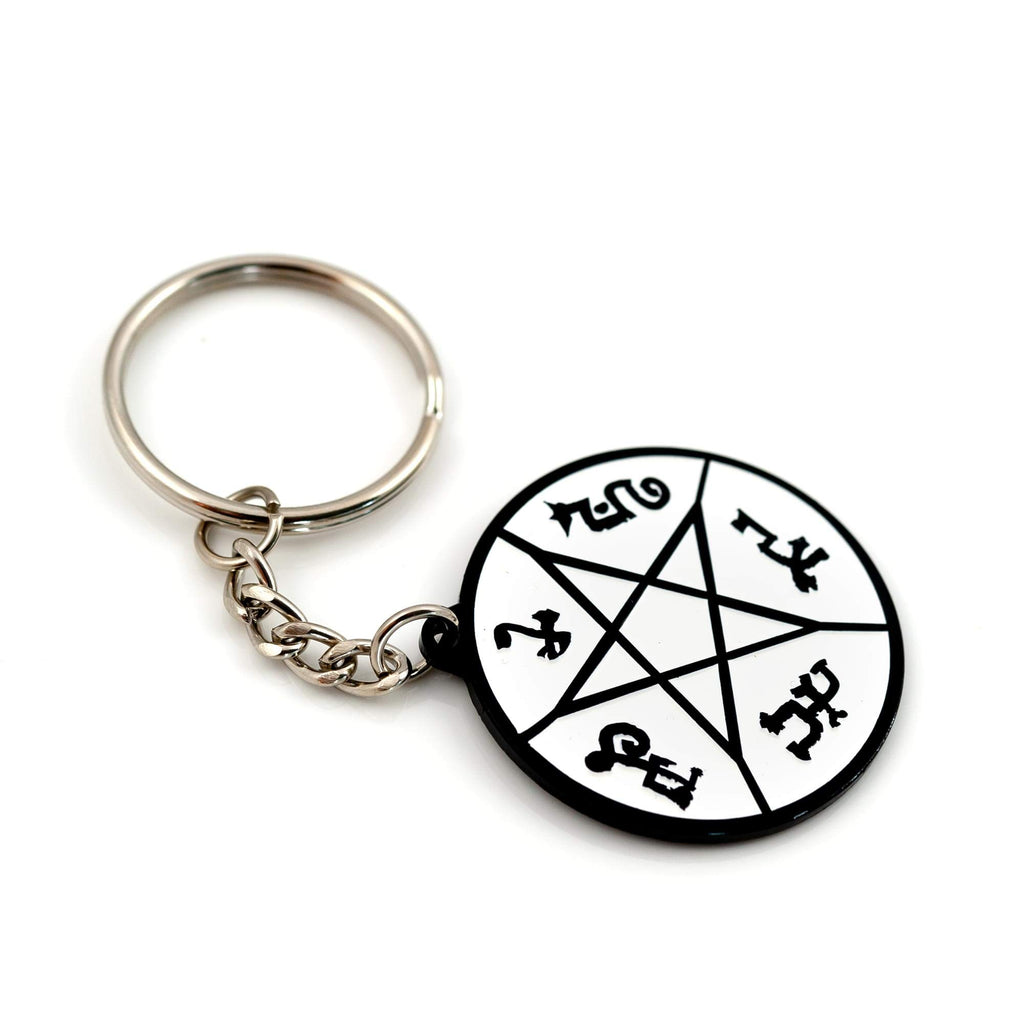 Official Supernatural Devils Trap Metal Keychain - Features Soft Enamel Design - Perfect for Rings, Purses, Backpacks - Premium