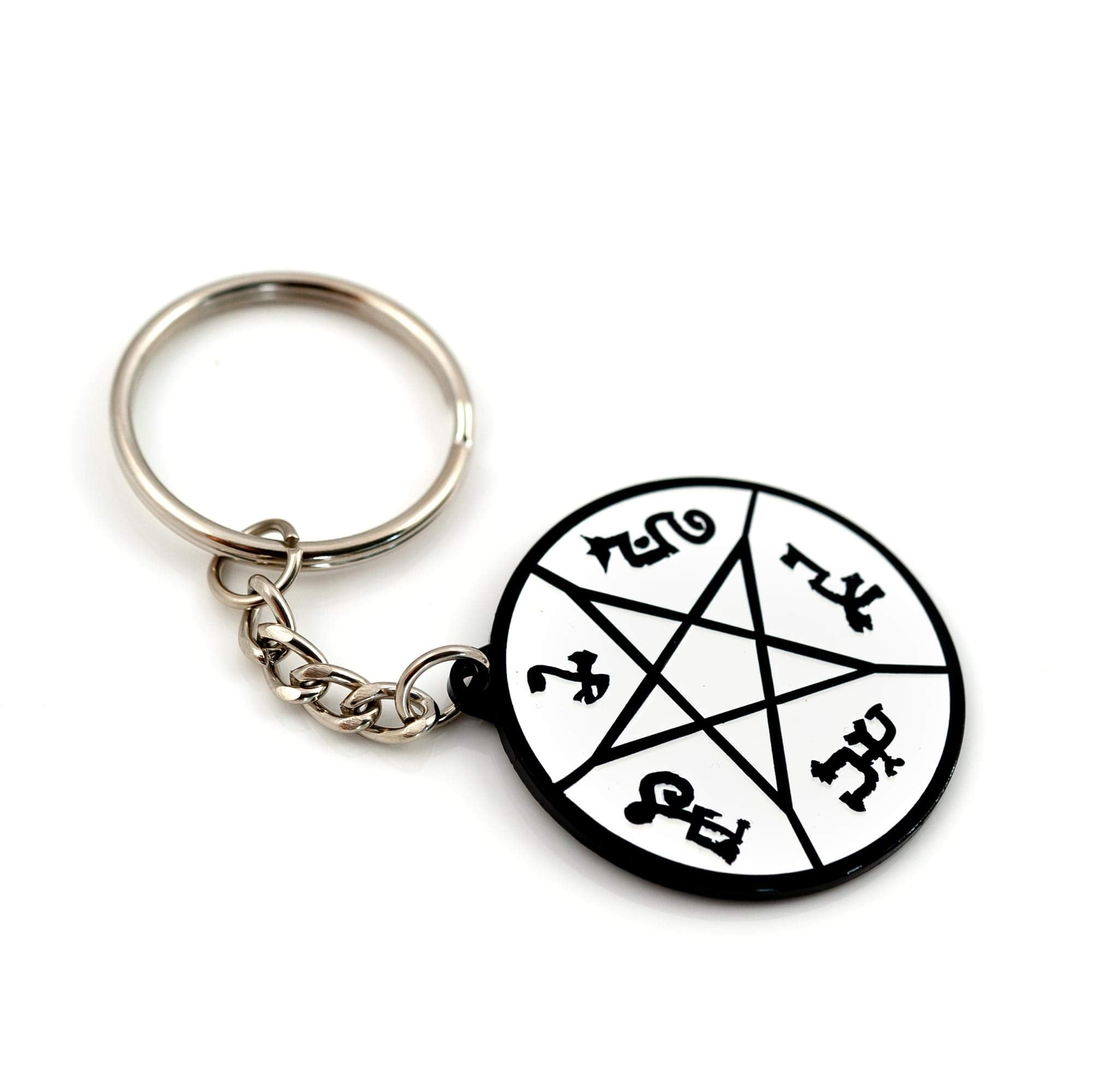 Official Supernatural Devils Trap Metal Keychain - Features Soft Enamel Design - Perfect for Rings, Purses, Backpacks - Premium