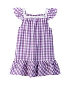 Y/d check lace detail dress Purple