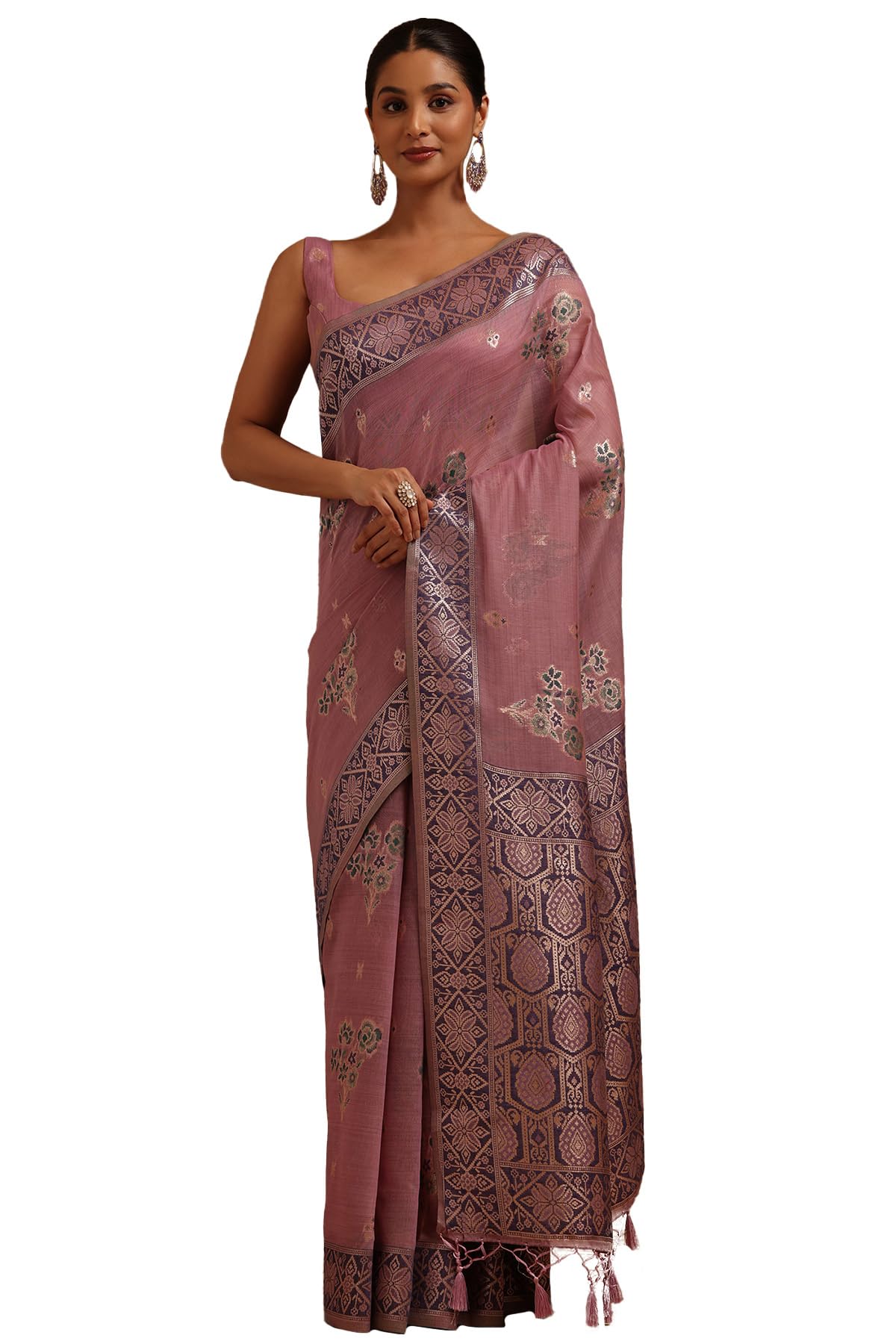 Soch Women Chanderi Zari Woven Designs Saree