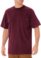 Dickies mens Heavyweight Crew Neck Short Sleeve Tee Henley Shirt, Burgundy, X-Large US