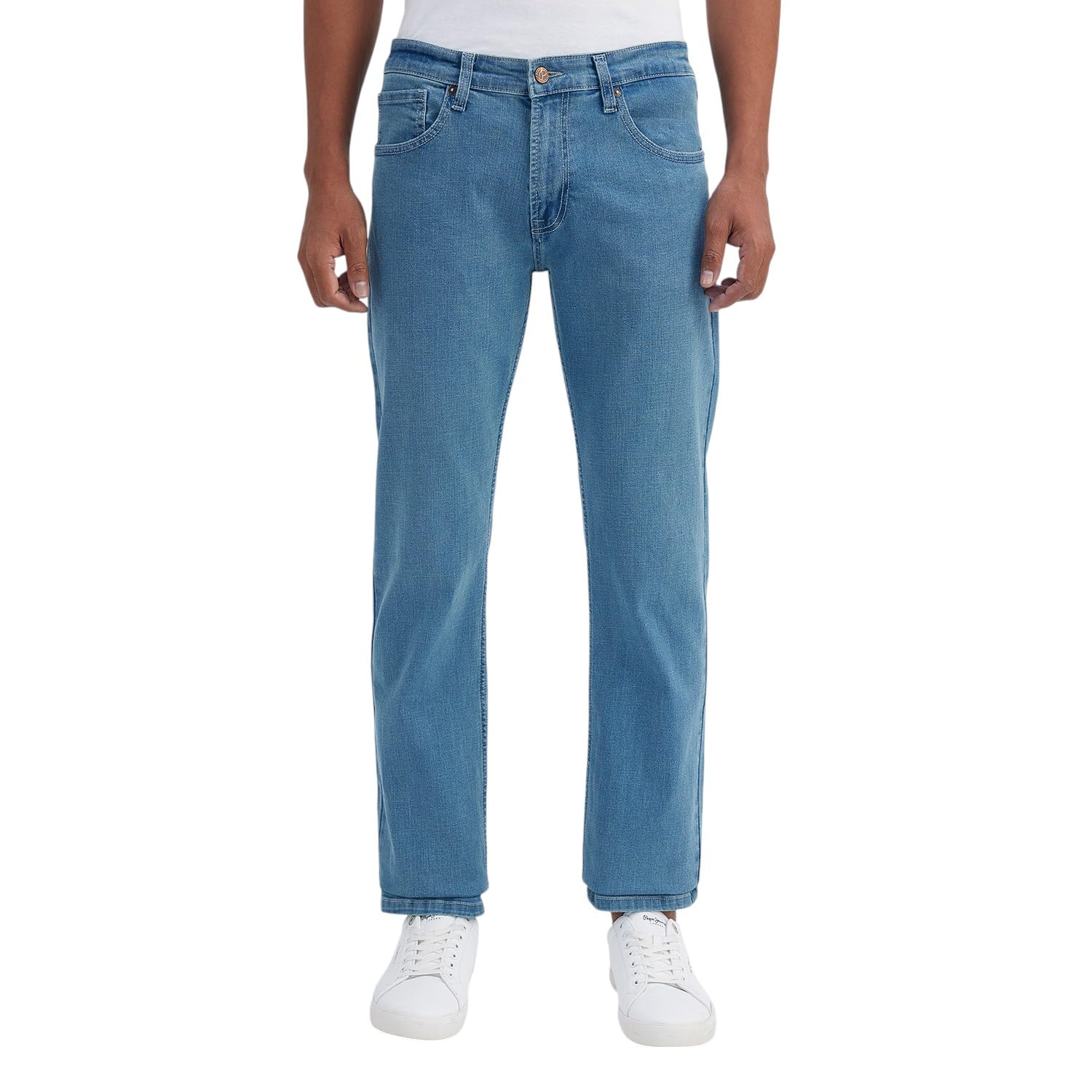 Men Straight Fit Light Blue Jeans